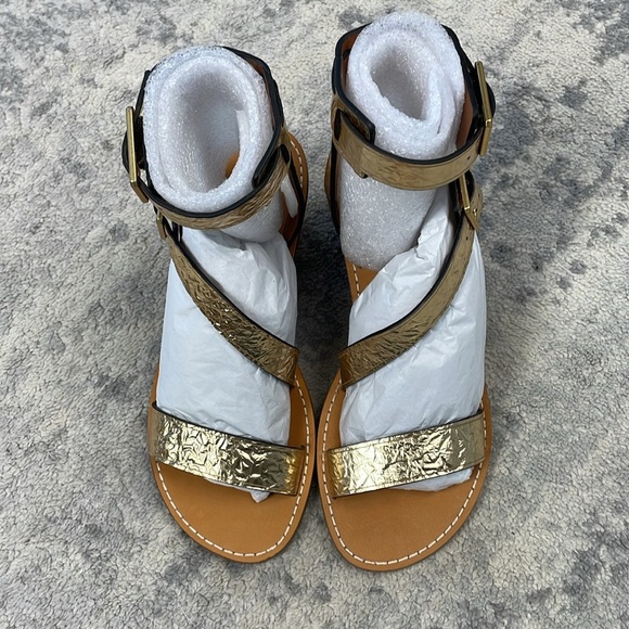 NIB Zadig & Voltaire Cecilia Caprese Sandal Gladiator Leather Gold Sz 40 - Picture 8 of 16